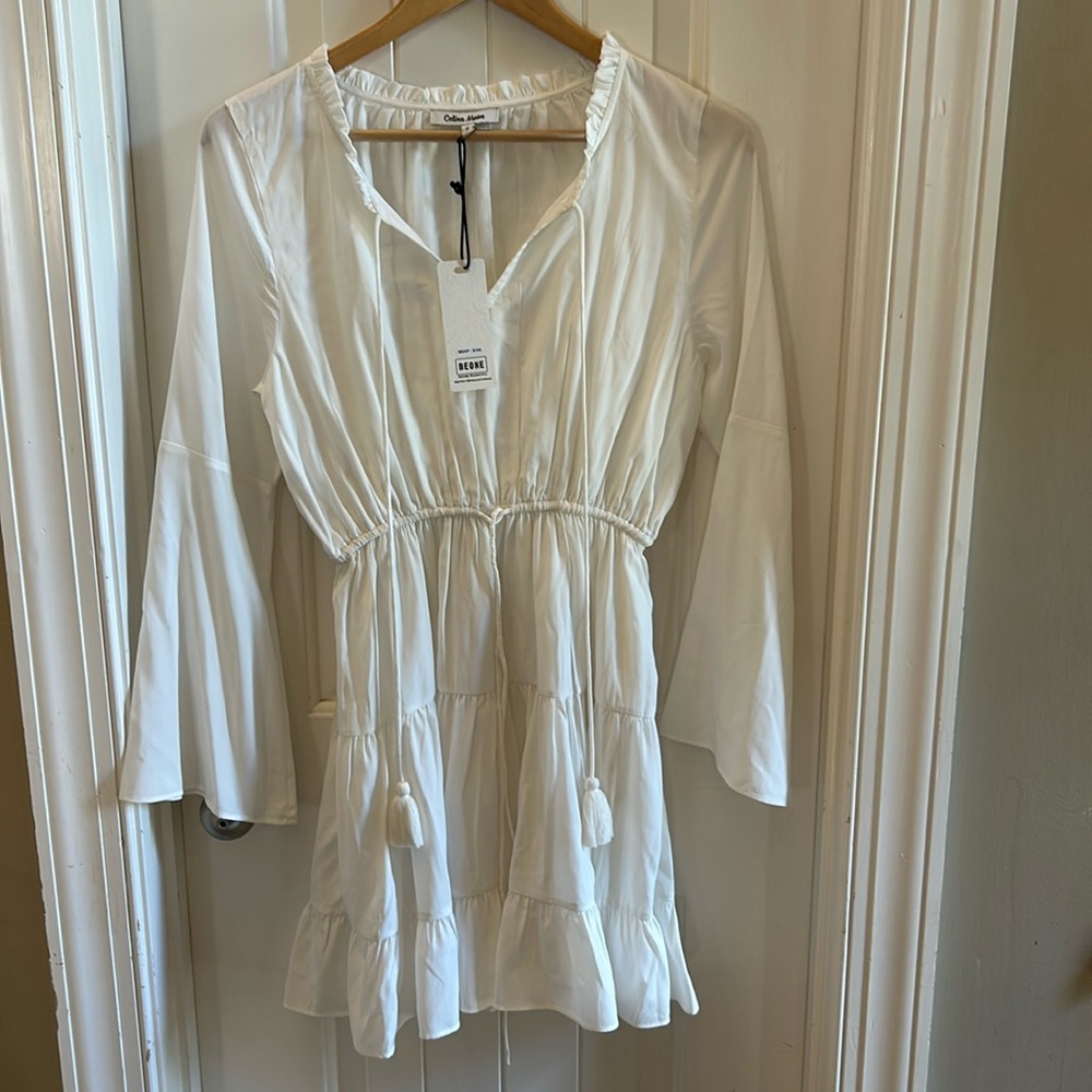 NWT Celina Moon white tiered dress